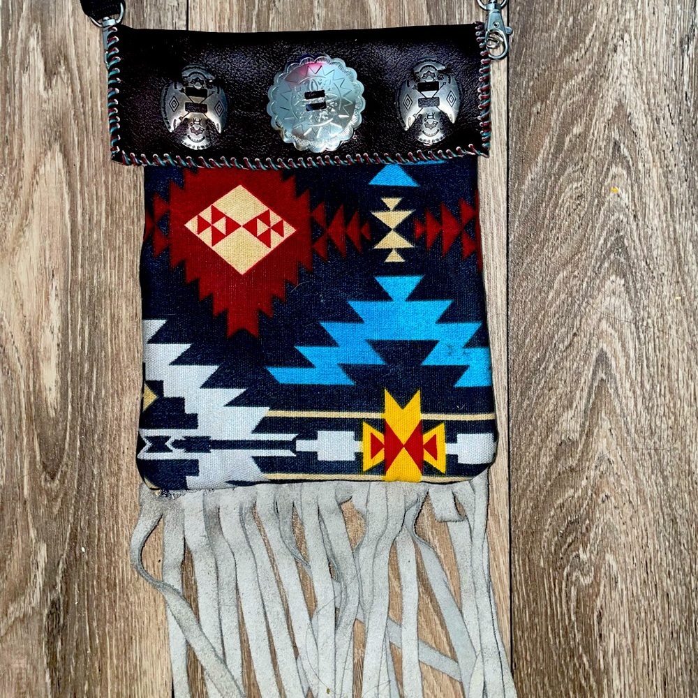 HANDMADE GENUINE LEATHER TRIBAL SATCHEL WITH FRINGE